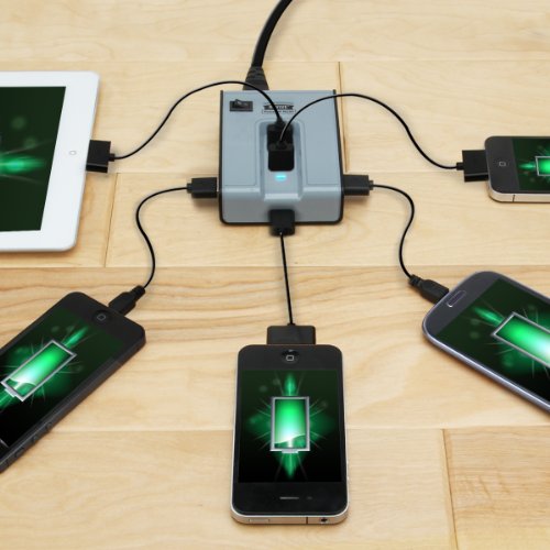 Revive 5-Port USB Desktop Charging Station PowerUP NG5P with Premium 30W High Output, Overload Surge Protection & Travel Sized Design - Works with Apple, Samsung, LG & More Smartphones & Tablets - Thumbnail 2