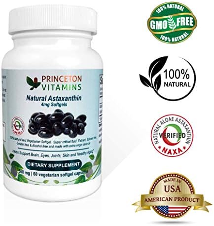 Princeton Vitamins Natural Astaxanthin 4mg Veg Softgel Caps (60 Counts)