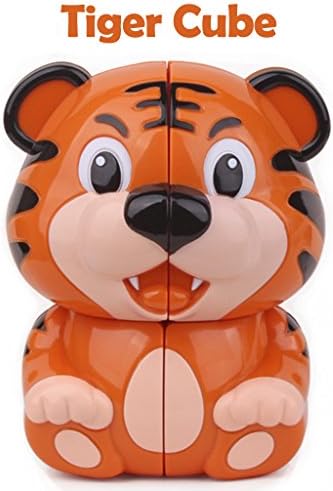 Animal Cube 2x2x2 Tiger Panda Fidget Cube Block, 3D Imagination Pressure Reduction, Duarable Smooth, Killing Time Toys Relieving ADD ADHD Anxiety and Autism, Gift for Adult and Children (A1 Tiger)