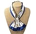 Silver Clover Women's Flower Scarves Buckle Ring