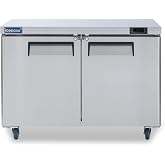 ICECASA 48" W Commercial Refrigerator Worktop Undercounter 2 Door | Stainless Steel ETL Listed Counter Fan Cooling Lowboy Cooler 13 Cu.ft for Restaurant, Bar, Deli, Church