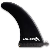 Abahub 9'' Paddleboard Fin with 1 Screw Replacement Single Center Fins | Fiberglass Reinforeced SUP No-Tool Fin for Surfing, Surfboard, Stand-up Paddle Board, Longboard, Black/Blue/White