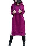 NUTEXROL Women's Thickening Long Fleece Sweatshirt String Hoodie Dress Pullover Plus Size