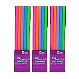 Bubba Big Straws 5ct Reusable Straws, Classic Colors (Pack of 3)