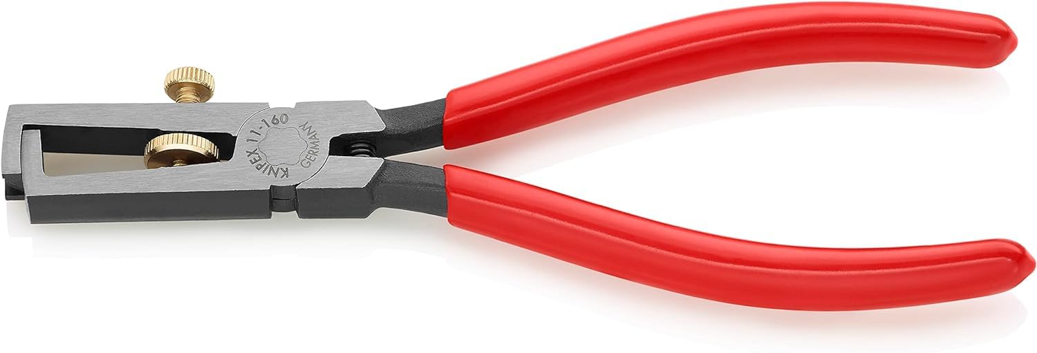 KNIPEX Insulation Stripper with Opening Spring, Universal Self-Service Card with Plastic Coating 160 mm, 11 01 160 SB