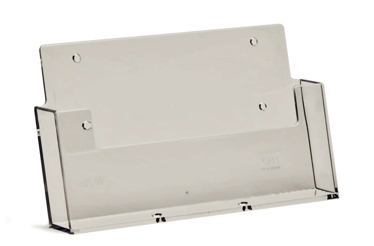 Taymar A5 Landscape Wall Mounting Leaflet Holder - Clear