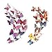24 Pack 3D Butterfly Refrigerator Magnets, Fridge Magnets, Removable DIY Butterflies Refridgerator Decoration Wall Stickers(Purple&Brown)