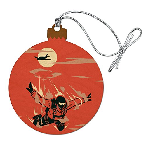 GRAPHICS & MORE Skydiver Skydiving Out Plane Wood Christmas Tree Holiday Ornament