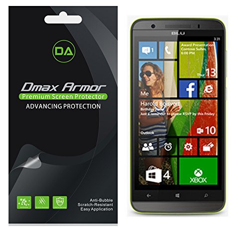 [6-Pack] Dmax Armor- BLU Win HD LTE Screen Protector Anti-Bubble High Definition Clear Shield - Lifetime Replacements Warranty- Retail Packaging