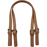 2 Pcs 0.6 inch Sew On Wide PU Leather Purses Straps Adjustable Handbags Shoulder Bag Strap Replacement Handles Purse, Brown