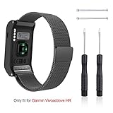 Garmin Vivoactive HR Watch Band Replacement, Rukoy Milanese Loop Stainess Steel Wristband Smartwatch Bracelet For Garmin Vivoactive HR Fitness Watch