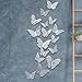 72 Pieces 3D Butterfly Wall Decals Sticker Wall Decal Decor Art Decorative Sticker 3 Sizes for Room Home Nursery Classroom Offices Kids Girl Boy Bedroom Bathroom Living Room Decor (Silver)