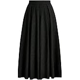 GORGLITTER Women's Flowy Maxi Skirt Pleated High Waist A Line Long Skirts Work Business Trendy Outfits 2025