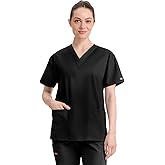 Dickies EDS Signature Scrubs for Women and Scrubs for Men, Unisex One Pocket V-Neck Top in Soft Brushed Poplin 83706