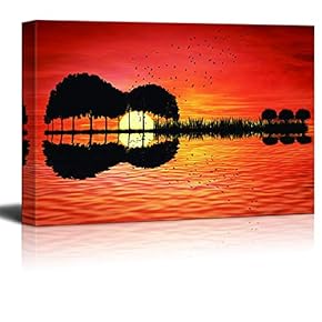Canvas Wall Art Musical Elements Canvas Prints Home Artwork Decoration for Living Room,Bedroom,Music Room - 12x18 inches