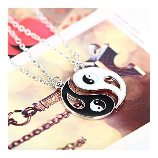 ZoneYan Collar Ying Yang,Jewelry Puzzle Colgante en diseño Yin-Yang para niños, niñas, Mejores Amigos, Amantes y Parejas… - Imagen 3