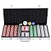 Smartxchoices 500 Poker Chips Set 11.5 Gram Dice Style Clay Casino Poker Chips w/Aluminum Case, Cards, Dices, Blind Button for Texas Holdem, Blackjack, Gambling