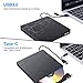 External DVD Drive, M WAY USB 3.0 External CD Player, Portable USB C DVD CD RW Optical Drive, DVD CD ROM USB Burner Writer, for Laptop PC Mac MacBook Pro Air OS Windows 7 8 10 Linux