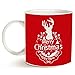 MAUAG Christmas Gifts Holiday Coffee Mug, Wish You a Merry Christmas and Happy New Year Rangifer Tarandus Ceramic Cup, Red 14Oz