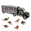Dinosaur Truck Toy, Dinosaur Truck Set with 6 Mini Dinosaurs Educational Kids Truck Toy Car for Children Boys Girls