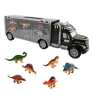 Dinosaur Truck Toy, Dinosaur Truck Set with 6 Mini Dinosaurs Educational Kids Truck Toy Car for Children Boys Girls