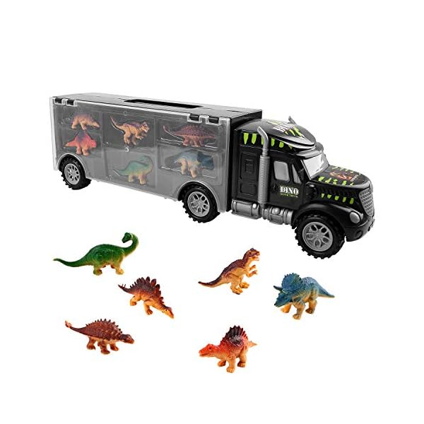 Dinosaur Truck Toy, Dinosaur Truck Set with 6 Mini Dinosaurs Educational Kids Truck Toy Car for Children Boys Girls