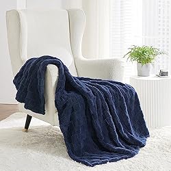 Bedsure Navy Blue Throw Blanket for Couch - Super