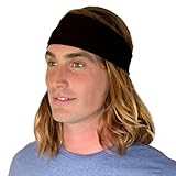 Kooshoo HU Black Headband For Men. Ecofriendly Black Bandana Headband for Hiking, Running and Life.