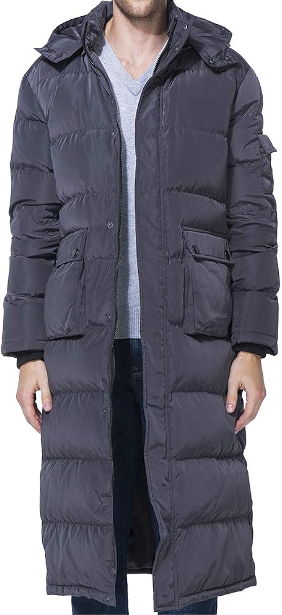 Amazon Panltcy メンズ 冬用 厚手 フード付き ふかふかロングダウンジャケット スキーパーカー スノーダウンヒルコート Us サイズ X Large カラー グレー コート ジャケット 通販