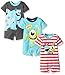 Disney Monsters Inc. Mike and Sully Boys 3-Pack Baby Romper Short Set for Newborn and Infants
