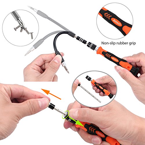 Justech Precision Screwdriver Set 82 in 1 Magnetic Mini Portable with 56 Bits Precision Driver Repair Tool for Portable Box For iPad iPhone Laptops PC Smartphones Watches and Other Devices-Orange - Thumbnail 2