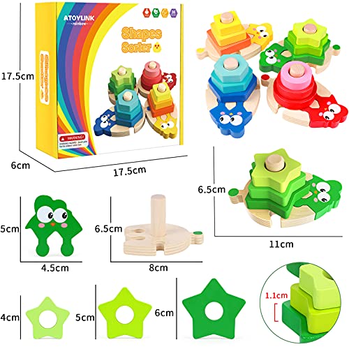 Wooden Stacking Toys for Toddlers Montessori Educational Toys Shape