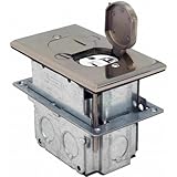 Orbit Industries FLB-D-SS Floor Flip-Type with Duplex Receptacle Cover & Adjustable Box, Tamper Resistant, Stainless Steel