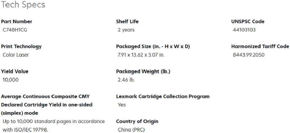 Lexmark C748H1CG Laser Toner for C748 - Cyan - Image 3