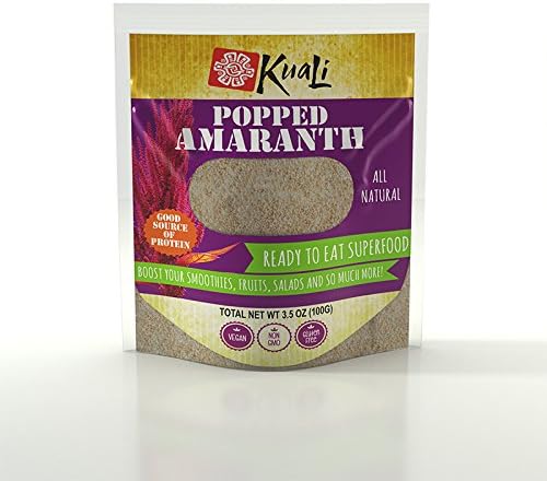 Kuali Puffed Amaranth - Popped Amaranth - All Natural - Amaranto Reventado - Kiwicha - Rajgira - Alegria - Vegan - Complete Protein - Breakfast Cereal - Gluten Free