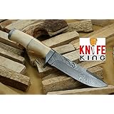 Knife King "Angelo Bianco" Damascus Handmade Hunting Knife. Comes with a sheath.