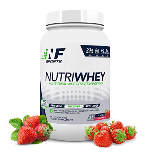 NF Sports NutriWhey - All-Natural Whey Protein Powder That Improves Post-Workout Recovery and Muscle Repair - Strawberry Flavor - 100% Satisfaction Guaranteed - 23 Servings