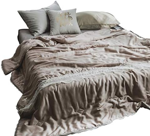 LXFMD Tencel embroidered lace quilt quilt elegant summer cool quilt breathable core bedding (Size : 200x230cm)