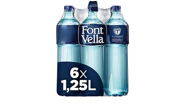 Font Vella, Agua Mineral Natural Premium - Pack de 6 x 1,25L