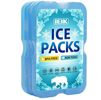IEIK Cool Coolers Slim Long-Lasting Reusable Ice Packs for Lunch Boxes, Lunch Bags and Coolers(Set of 4) (Rectangle)