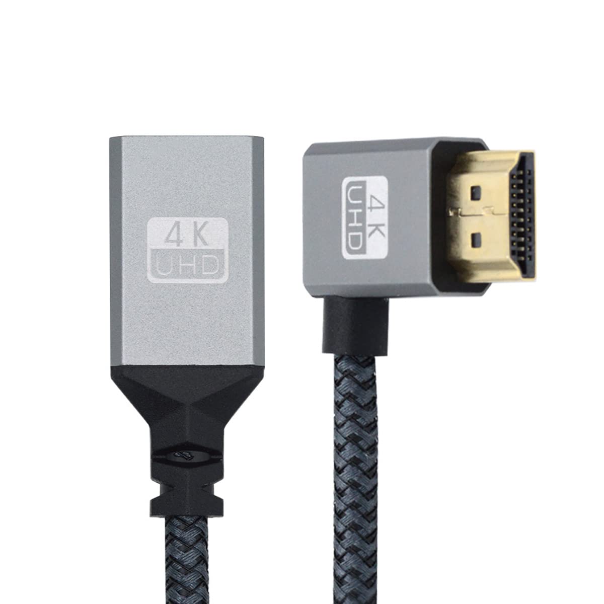CY 4K Cable Type-A Standard HDMI 1.4 Male 90 Degree Left Angled to HDMI Female Extension Cable for DV MP4 Camera DC Laptop HDTV