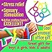 Purple Ladybug 10 Stretchy String Sensory Toys for Anxiety & Stress Relief, BPA & Phthalate Free! Fun Fidget Toys for Kids, Cool Toddler Travel Toys and Office & Desk Toys! Great as Gift for Children!