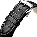 iStrap Leather Watch band Alligator Grain Calfskin Replacement Strap Stainless Steel Buckle Bracelet for Men Women-18mm 19mm 20mm 21mm 22mm 24mm-Black Brown