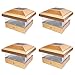 iGlow 4 Pack Copper Outdoor Garden 5 x 5 Solar LED Post Deck Cap Square Fence Light Landscape Lamp PVC Vinyl Wood Bronze