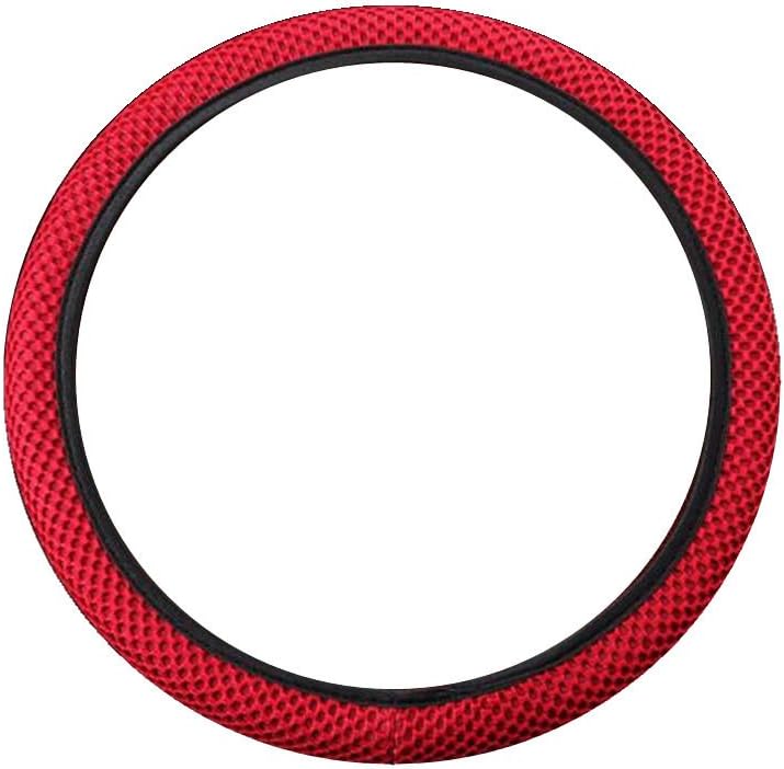 TS Trade Universal Car Auto Non slip Elastic Mesh Steering Wheel Cover Glove 38cm Red