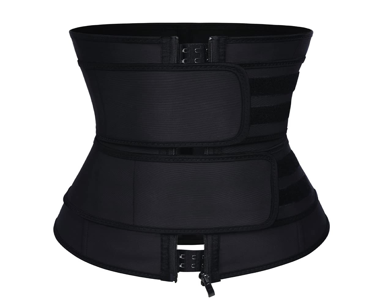 unbranded Trainer Corset – Waist Cincher with Detachable Belts – 7 Steel Boned Hourglass Shapewear with Zipper – Black – Cotton Blend Size Small