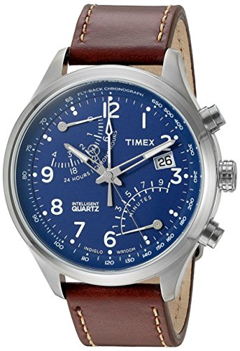 Timex Men s  Intelligent Fly-Back Chronograph  Quartz Stainless Steel and Leather Casual Watch, Color:Brown (Model: TW2P78800ZA)