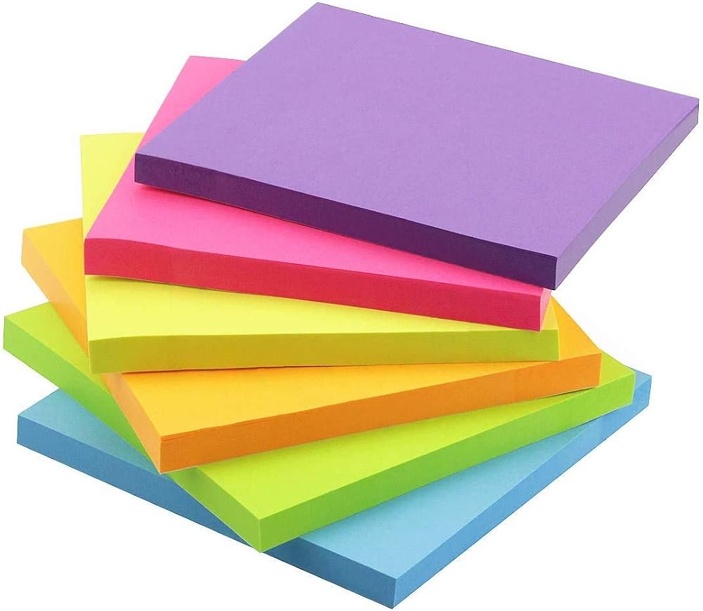 Early Buy 4x4 Sticky Notes 6 Pads Colorful 70 Sheets Each Purple Rose Red