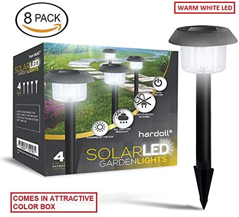 hardoll Solar Lights for Home Garden LED Outdoor Decoration Lamps Waterproof Path Lights (Warm White- Pack of 8)