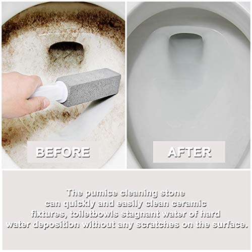 2 Pack Pumice Cleaning Stone with Handle, Toilet Bowl Cleaner Stains and Hard Water Ring Remover Rust Grill Griddle Cleaner For Kitchen/Bath/Pool/Household Cleaning - Thumbnail 3